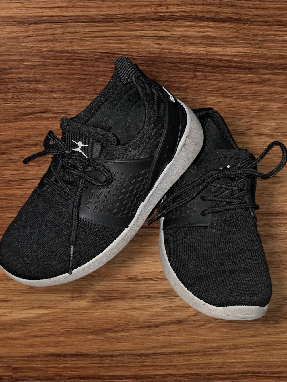 Kids Black Knit Athletic Sneakers